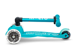 Самокат Mini Micro Deluxe складной LED аква