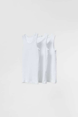 ZARA BABY/ НАБОР ИЗ ТРЕХ БАЗОВЫХ МАЕК, БЕЛЫЙ