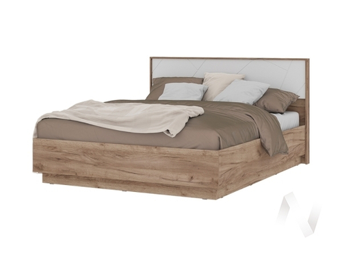 Кровать 1.6х2.0 КР 02 МС Орегон (дуб крафт табачный/белый супермат; дуб крафт табачный)