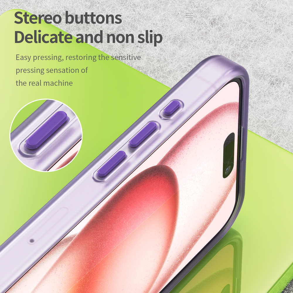 Мягкий чехол фиолетового цвета с поддержкой зарядки MagSafe для iPhone 15 Pro Max, серия Frosted Magnetic