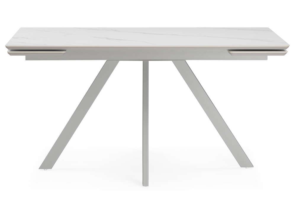 Керамический стол Woodville Вилли 140(200)х80 белый мрамор snow white, серый