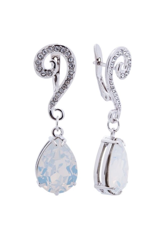 "Беллини" серьги в серебряном покрытии из коллекции "Морской коктейль" от Jenavi с английским замком