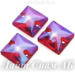 Пришивной квадрат Solvo с 2 отверстиями, Лайт Сиам АБ (квадрат 12 мм)