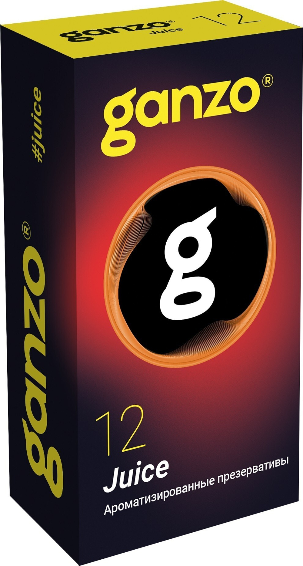 ПРЕЗЕРВАТИВЫ GANZO JUICE BLACK EDITION (Ароматизированные: ваниль, ежевика, тутти-фрутти), 12 шт