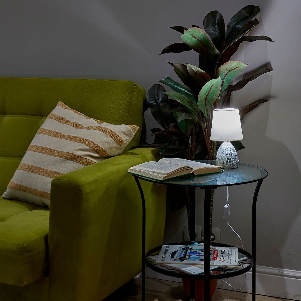 UML-B301 E14 LIGHT GREY Светильник настольный декоративный под лампу Е14. 40W. Механический выключатель. Светло-серый. ТМ Uniel