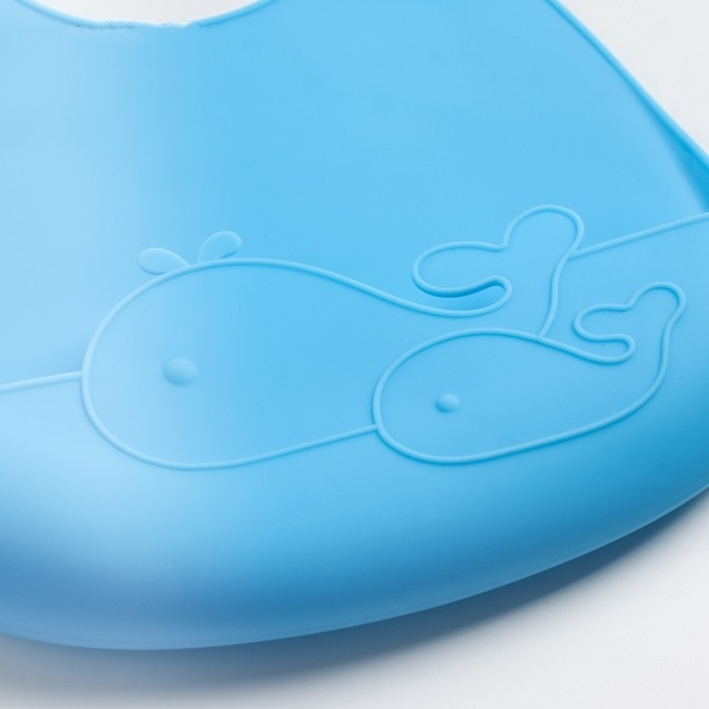 4601145 Нагрудник детский, силиконовый «Киты», с карманом