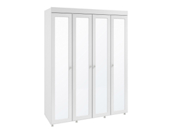 Шкаф 4-х дверный с 4-я зеркалами Монако МН-61 белое дерево