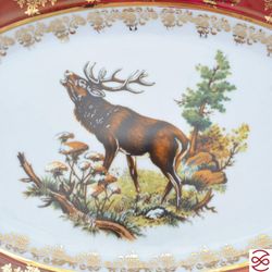Блюдо овальное Repast Охота красная Мария-тереза 33 см