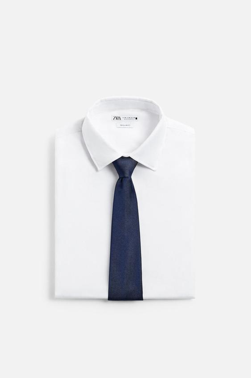 ZARA БАЗОВЫЙ ГАЛСТУК ИЗ 100% ШЕЛКА, СИНИЙ