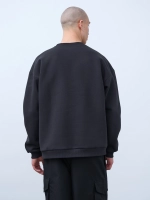 Свитшот оверсайз, с начесом (графит)