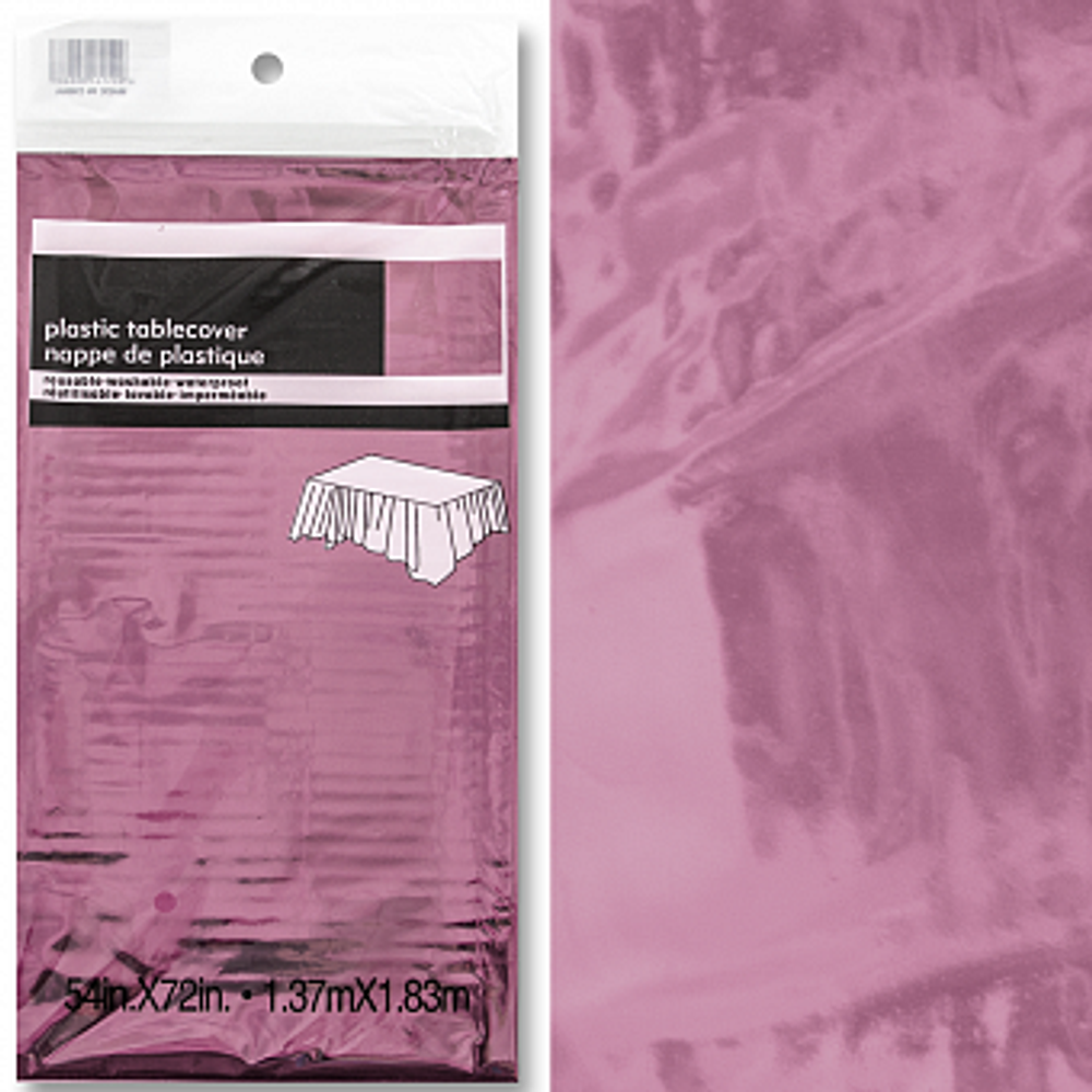 Скатерть одноразовая Розовый Металлик 137*183 см.