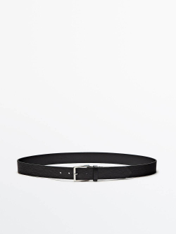 Massimo Dutti Ремень из нубука, темно-стний