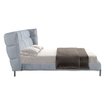 Кровать 7211 из ткани светло-голубовато-серого цвета