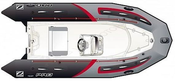 Лодка надувная ZODIAC PRO 500 RACING NEO хайпалон-неопрен ( черно-серые баллоны, белый корпус )