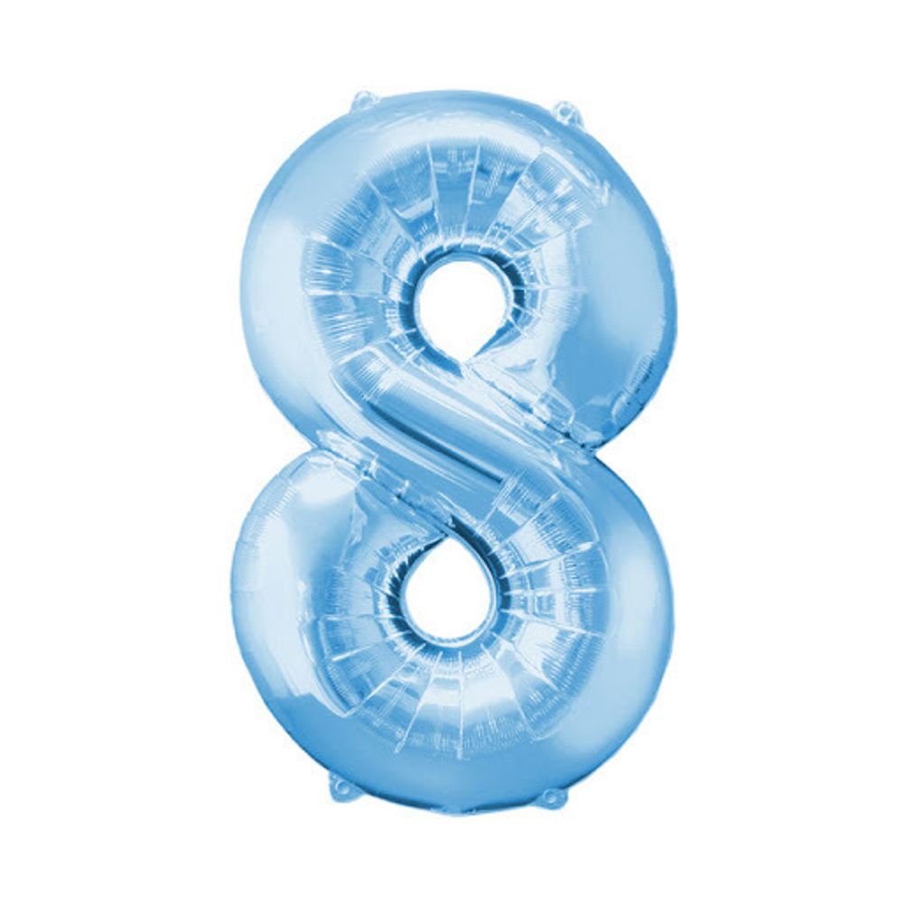 Agura Шар (40''/102 см) Цифра, 8 Slim, Голубой (БГ-60) 