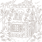 To the beyond of the world fairy tale story. Coloring book