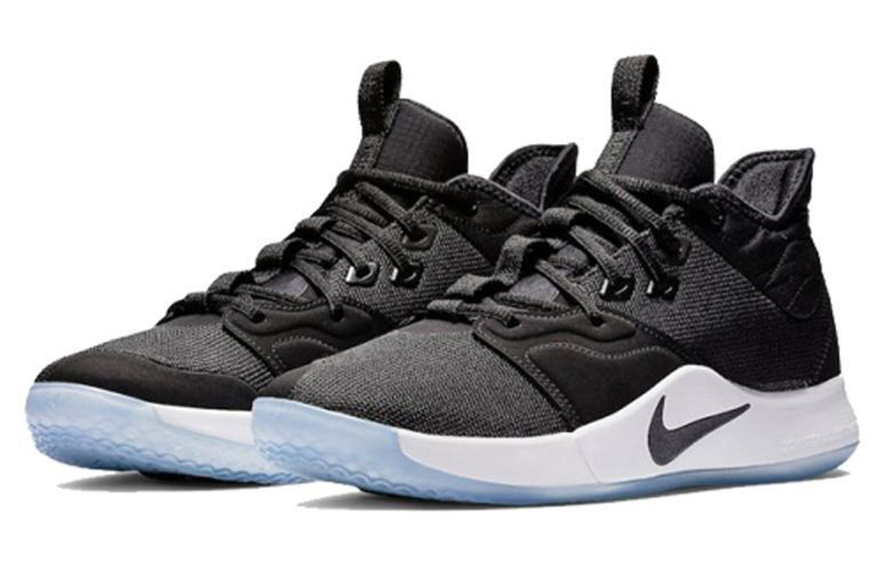 Nike PG 3 Black White pickled pepper 3 round head lace-up shock absorption non-slip low-cut actual combat basketball shoes men's black and white