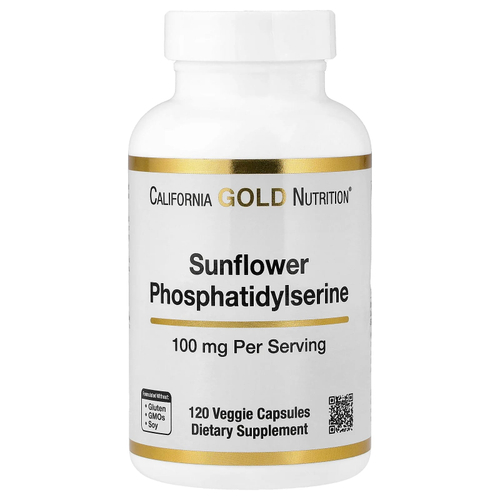 California Gold Nutrition, фосфатидилсерин подсолнечника, 100 мг, 120 растительных капсул