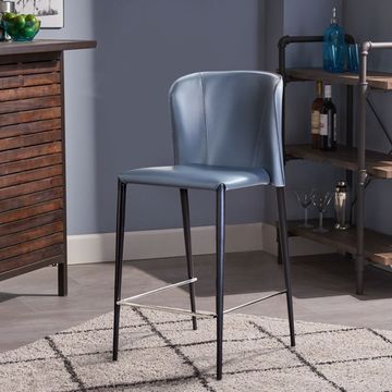 Стул полубарный Albert кожа цвет антрацит