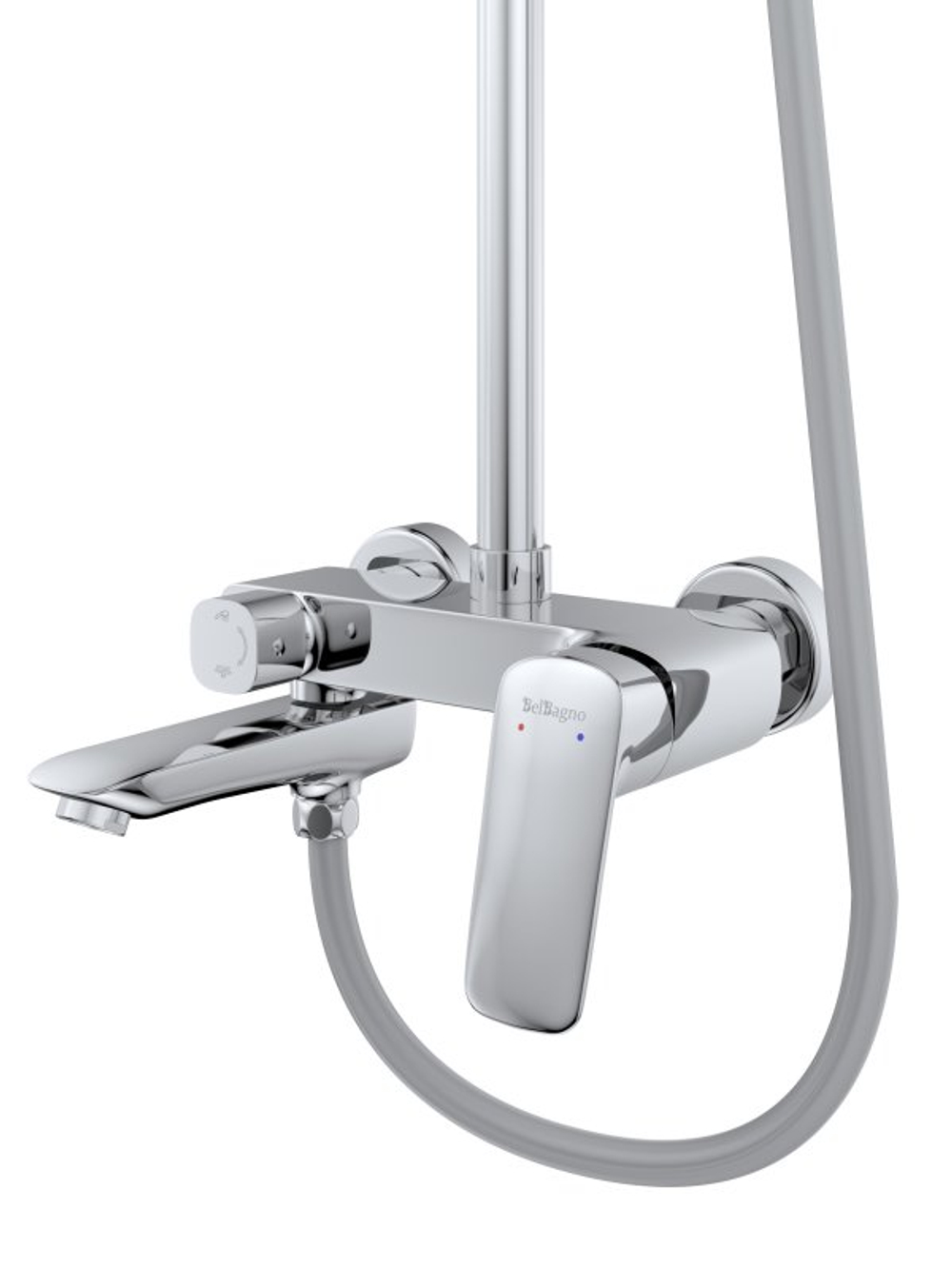 Душевая стойка BelBagno с изливом для ванны DUE-VSCM-CRM