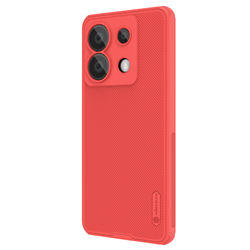 Усиленный двухкомпонентный чехол красного цвета от Nillkin для Xiaomi Redmi Note 13 Pro 5G и Poco X6 5G, серия Super Frosted Shield Pro