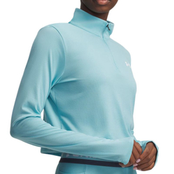 Женская теннисная футболка   Under Armour Tech Branded 1/2 Zip - blue haze/lumos lime/white