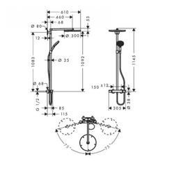 Душевая система Hansgrohe Raindance Select 300 Showerpipe  27114000