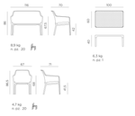 Комплект пластиковой мебели Nardi Net Relax, коралловый