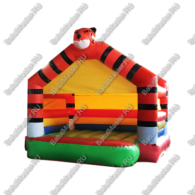 Детский надувной батут "Тигр на прогулке" с крышей 4*4*3,5 м