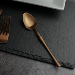 Ложка чайная 15 см матовая цвет медь PVD   [12]