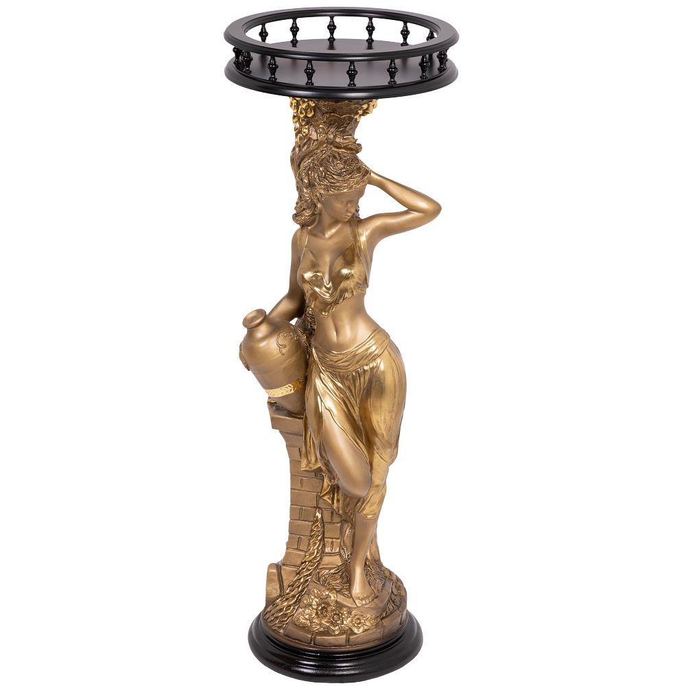 Подставка декоративная Девушка с кувшином №340/2 Бронза Орех