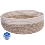 Корзинка плетёная интерьерная «ЭЛИНГАРТ», цвет бежевый/белый, 30*25*10см, (лейбл селфи)