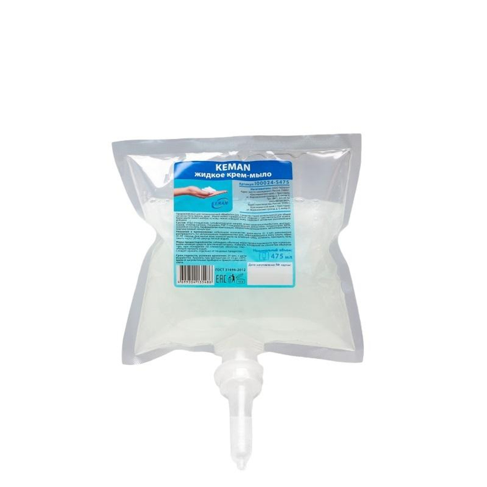 Картридж с жидким крем-мылом (Система S2) "Перламутровое", белое, 0,475 л, KEMAN