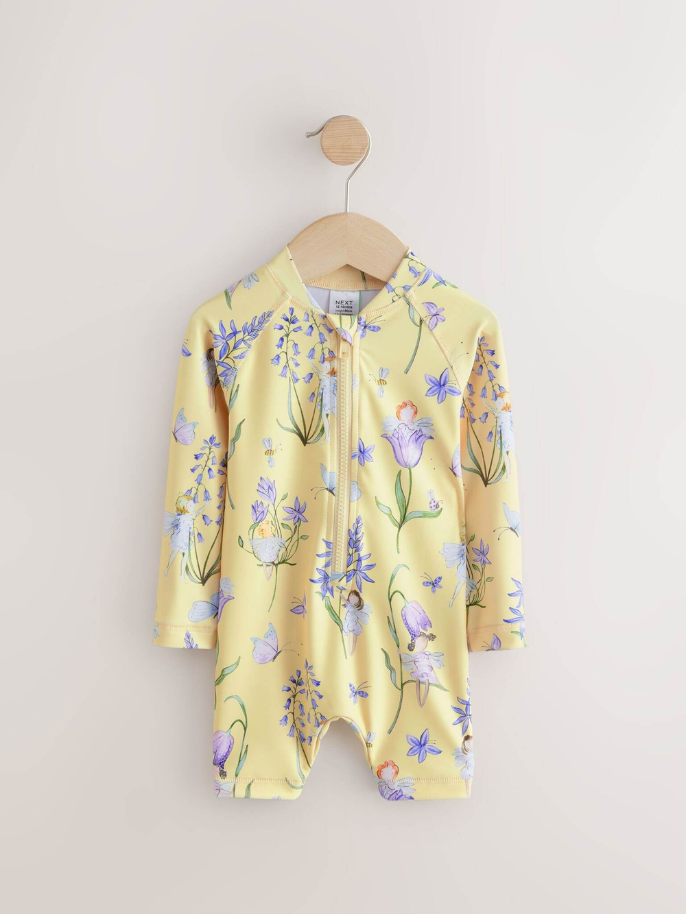 Купальник слитный на молнии для девочки Next E78-788, Светло-желтый