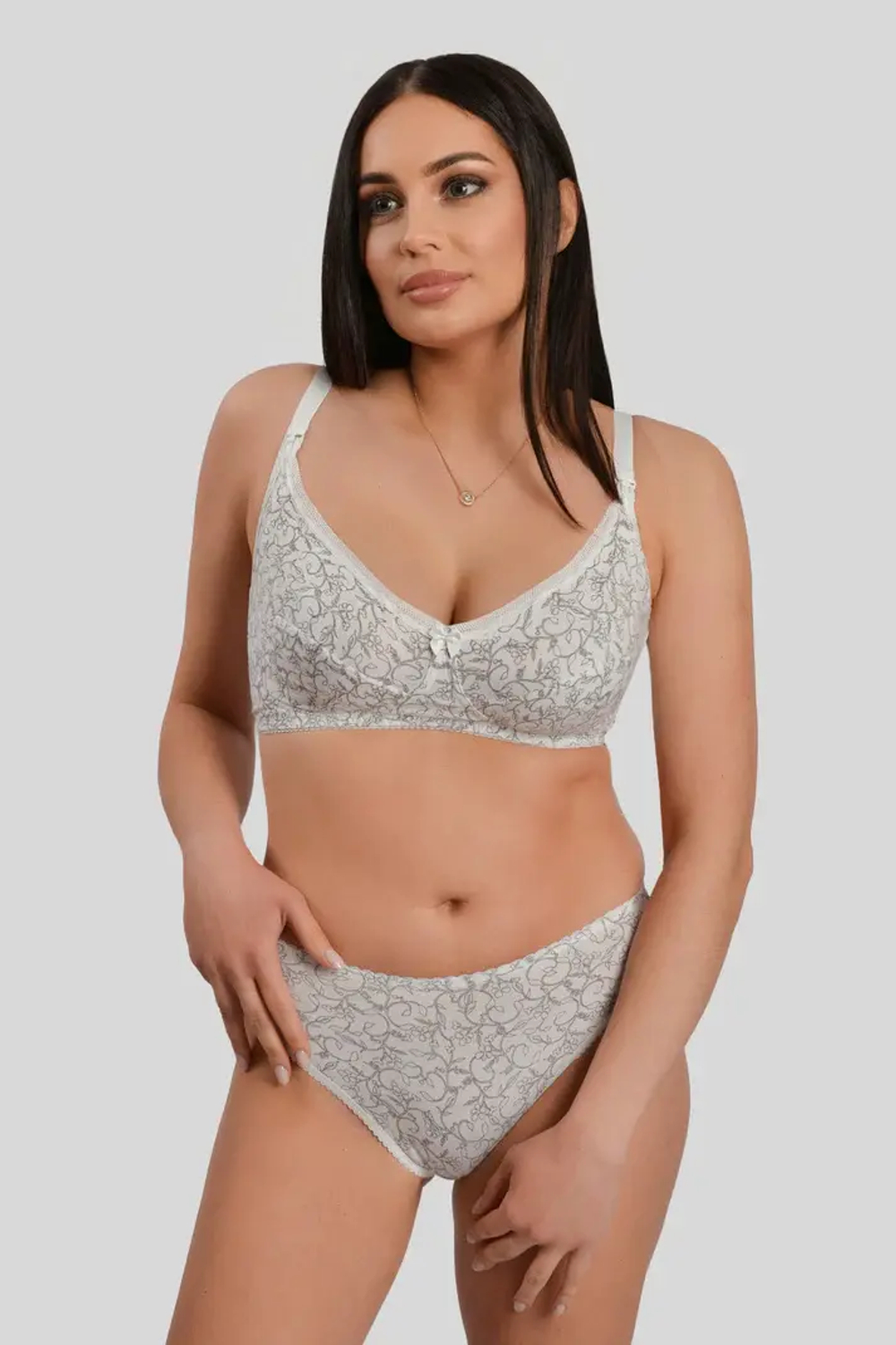 1122/C бюстгальтер "Белый с серым"