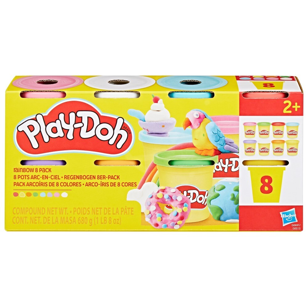 Play-Doh Ciastolin Rainbow Colours 8-PAK Многоразовые тюбики G0691