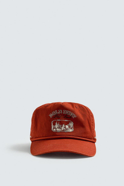 ZARA КЕПКА С ЭФФЕКТОМ ПОТЕРТОСТИ И ПРИНТОМ, КРАСНЫЙ