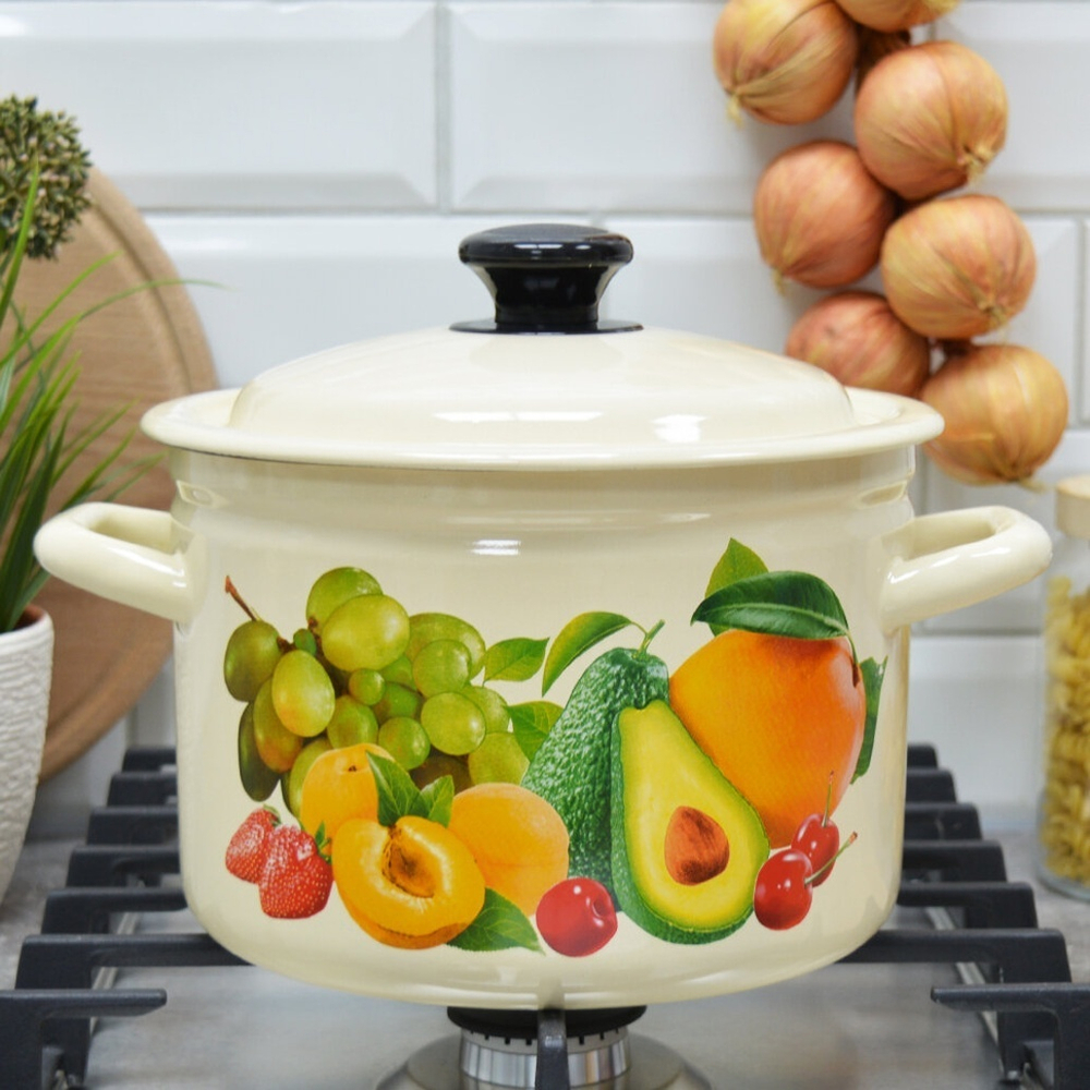 Кастрюля 4л цилиндрическая с рисунком 21534