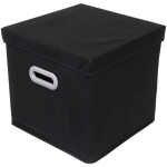 Короб - органайзер складной стеллажный для хранения вещей с крышкой «ДОМания», цвет черный, 33*33*33см (лейбл)