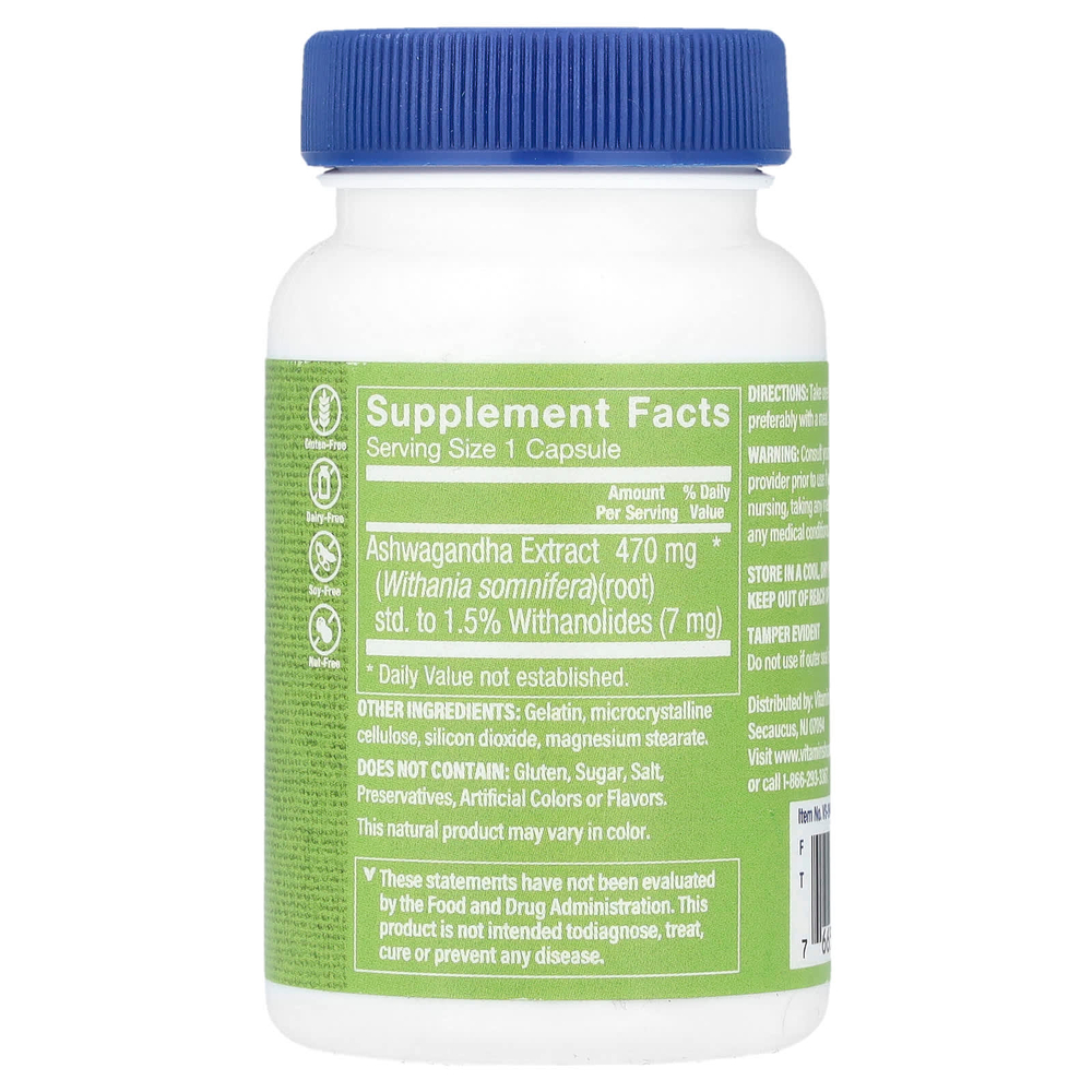 The Vitamin Shoppe, Экстракт ашваганды, 470 мг, 60 капсул