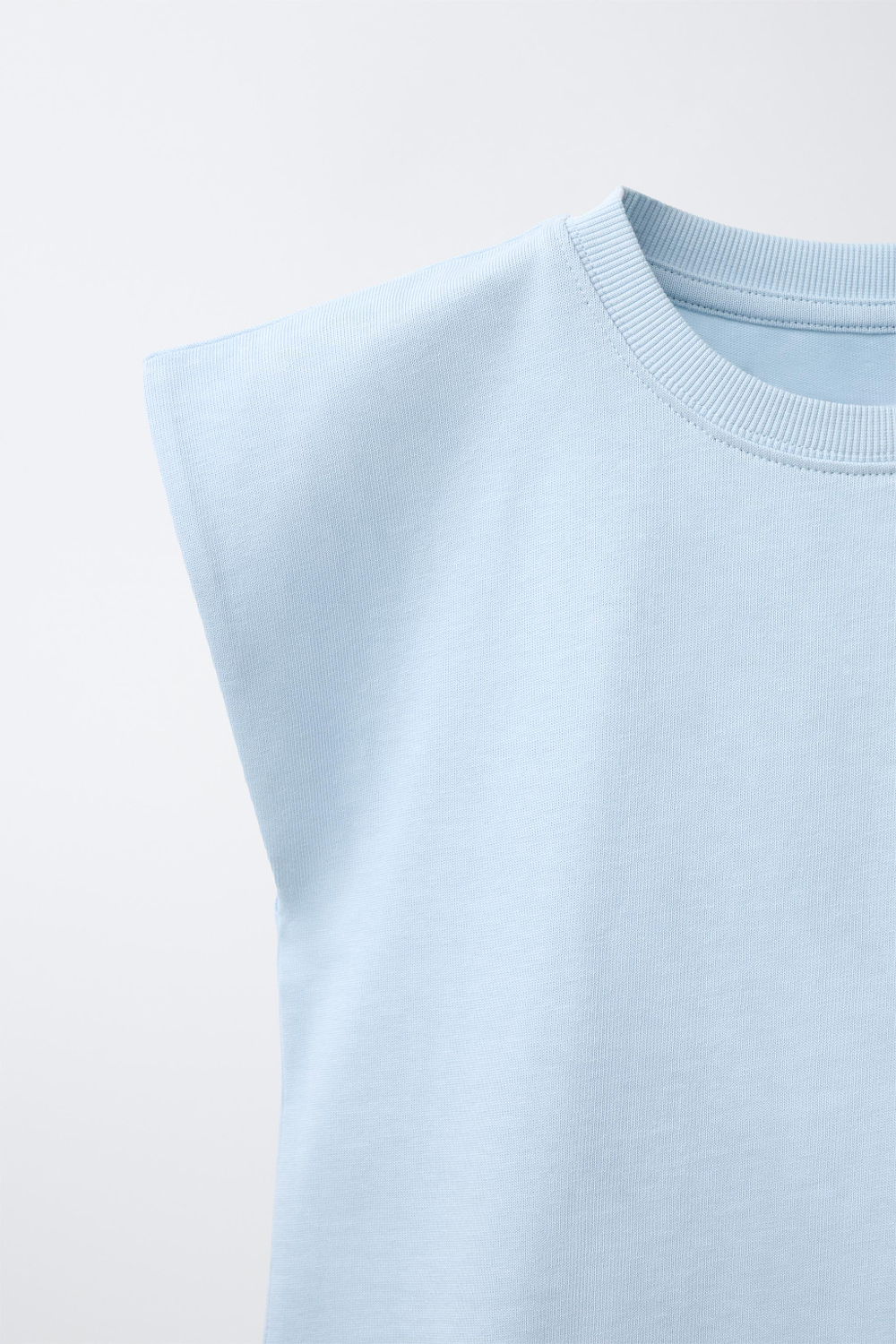 ZARA ОДНОТОННАЯ ФУТБОЛКА HEAVY WEIGHT, НЕБЕСНО-ГОЛУБОЙ