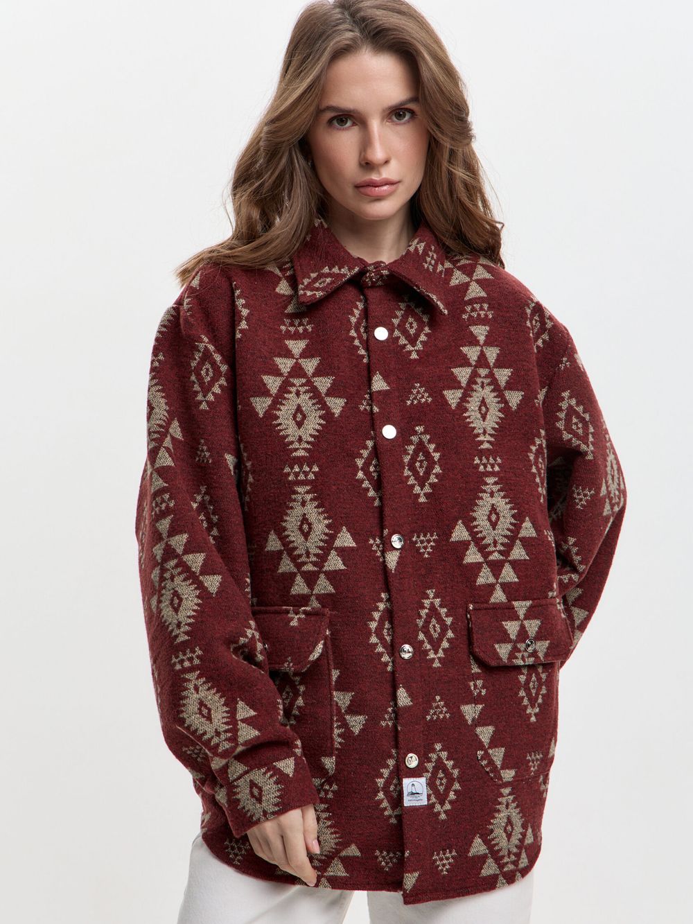 Рубашка Kefirmykifer в этностиле бордовая