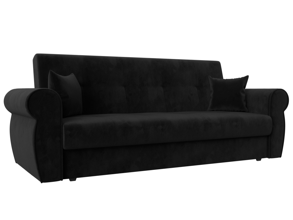 Диван-книжка Лига-019, Черный, Велюр, 118347