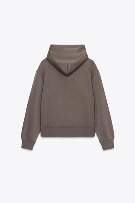 ZARA БАЗОВОЕ ХУДИ, СЕРО-КОРИЧНЕВЫЙ