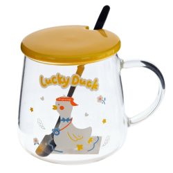 GAEM Кружка с крышкой и ложкой, 500 мл, L12 W9 H10 см, 4в.