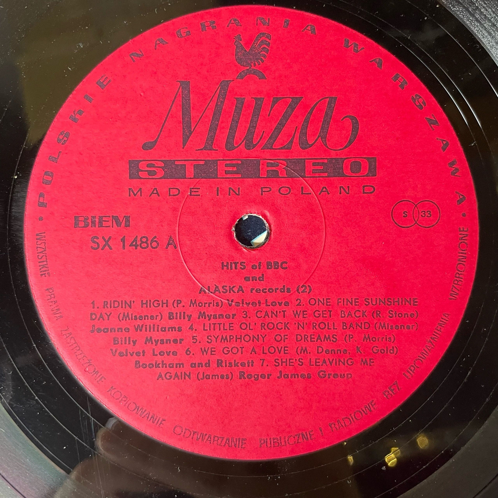 Винтажная виниловая пластинка LP Сборник Hits Of BBC And Alaska Records 2 (Польша 1977) We Got A Love