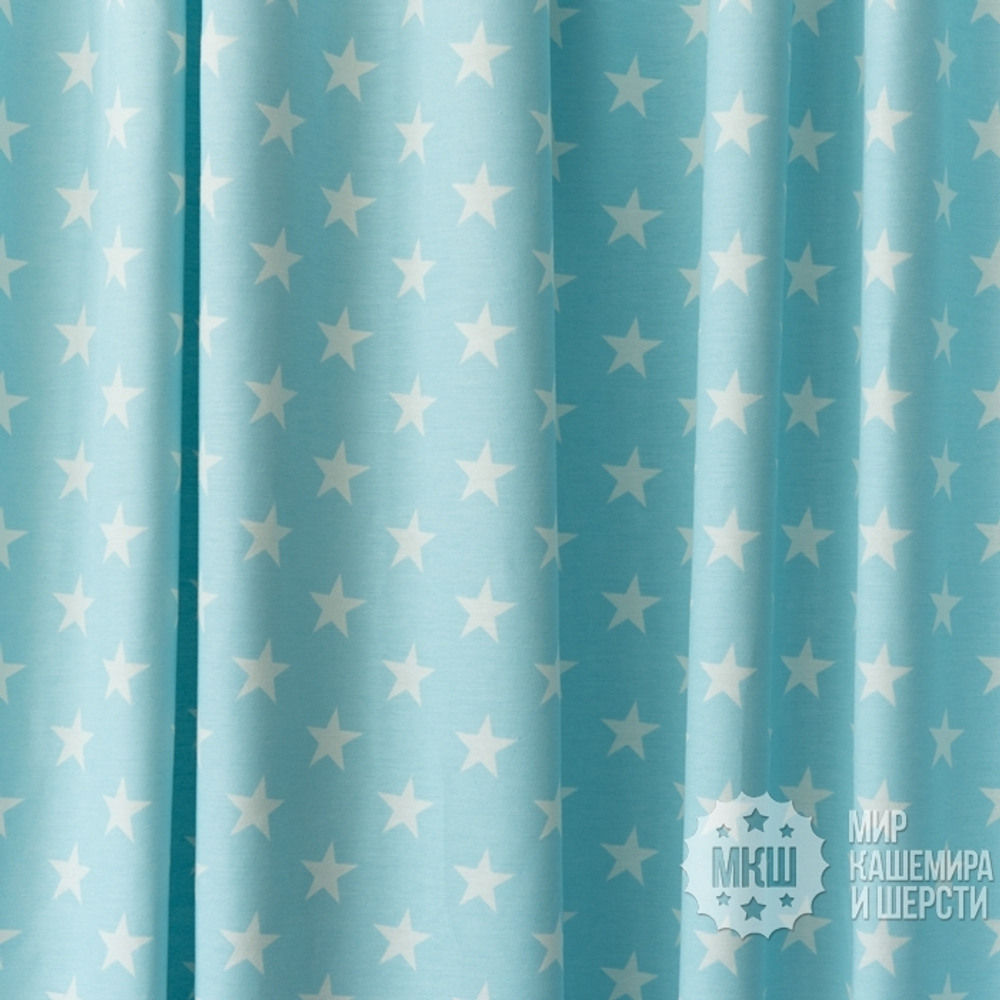 Хлопковые шторы для гостиной СИРИ (арт. BL01-258-01)  - (170х270)х2 см.  - голубые