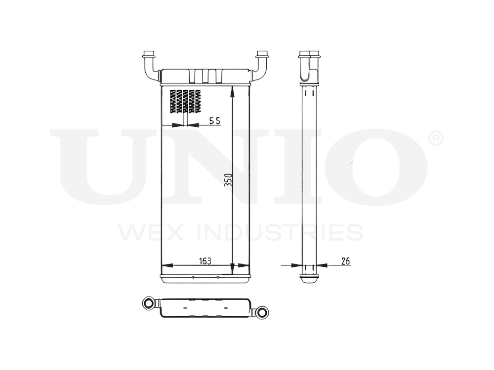 Радиатор отопителя UNIO RAD-20053