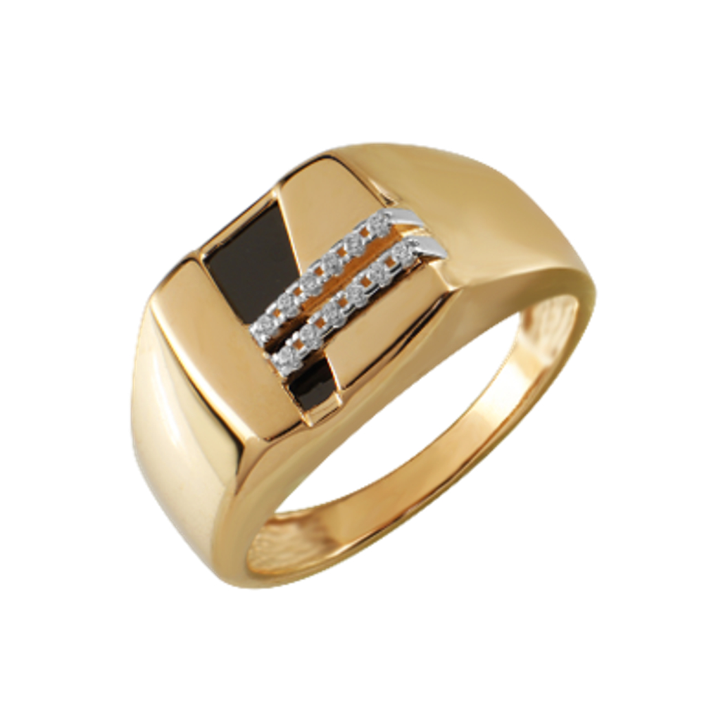 Кольцо из золота с ониксом