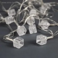 Гирлянда Кубики тающие 5 м., IP20, 20 LED, свечение мульти (RG/RB), мигание, 220 В, Luazon Lighting (1080395)